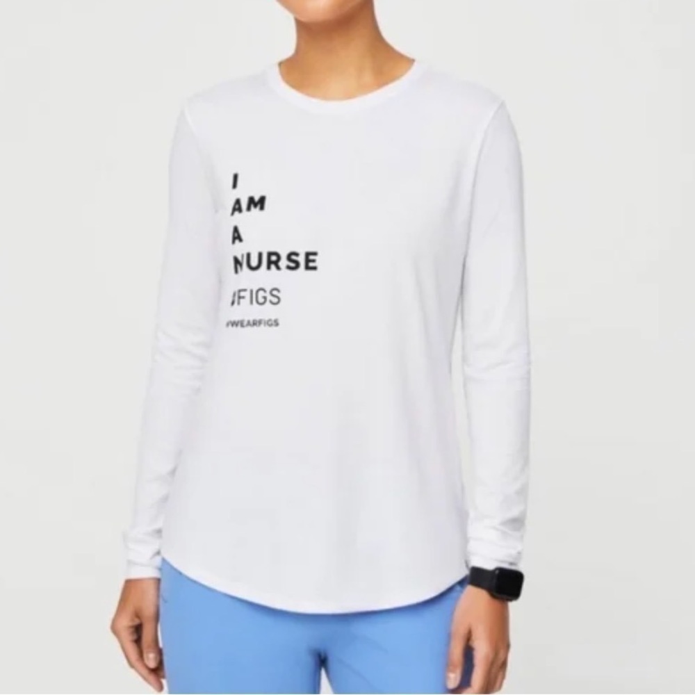 Figs Women’s I Am A Nurse Long-sleeve Underscrub Tee Shirt: Small